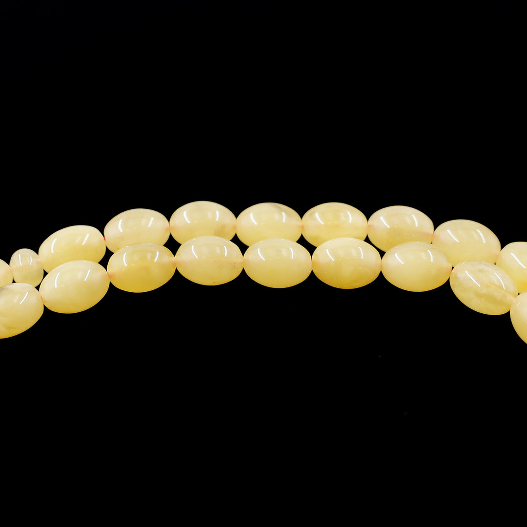 Premium Natural Baltic Amber Capsule Cut Silver Tassel Tasbeeh - WATD671