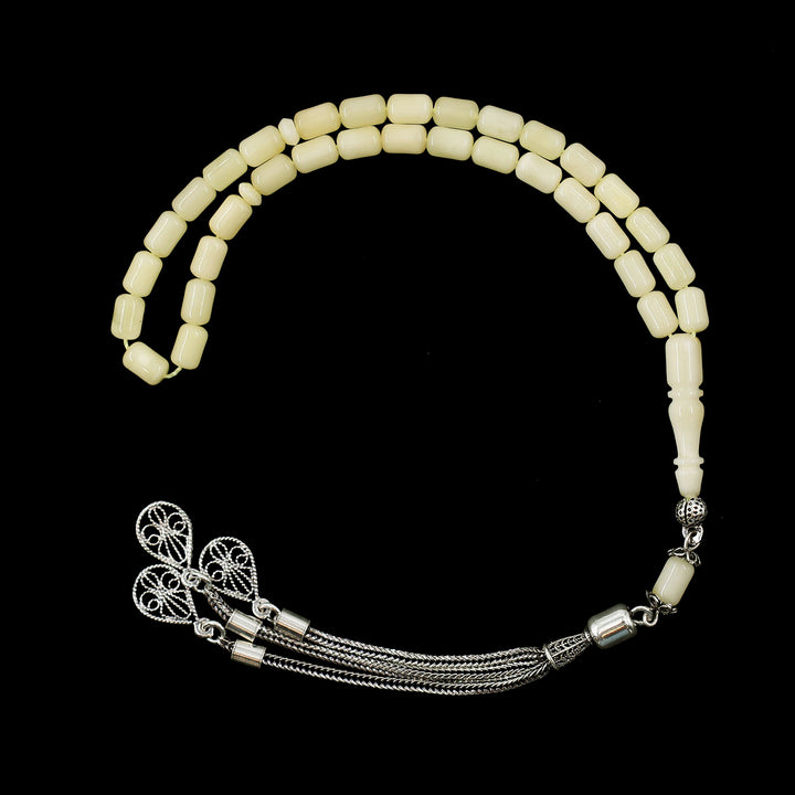Mini Size Amber Tasbeeh with Silver Tassel – WATD676