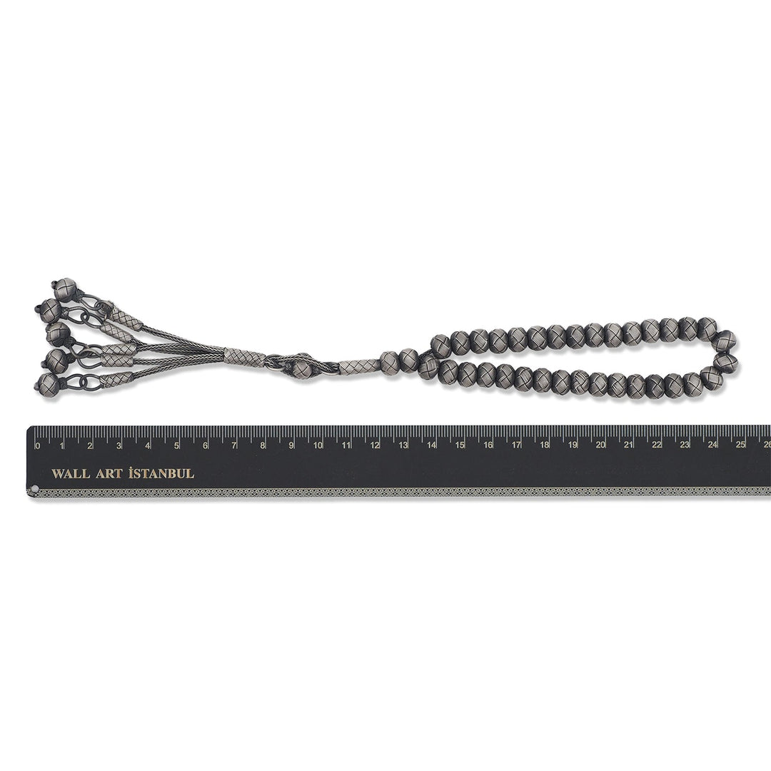 Handwoven 1000-Fineness Silver Kazaziye Tasbeeh – WATD698
