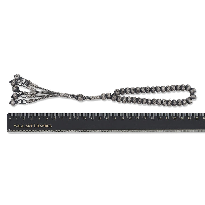 Handwoven 1000-Fineness Silver Kazaziye Tasbeeh – WATD698