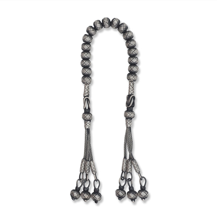 Handwoven 1000-Fineness Silver Zaza-Style Kazaziye Tasbeeh – WATD701