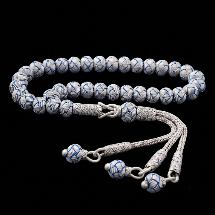 Handwoven 1000-Fineness Silver Kazaziye Tasbeeh – WATD702