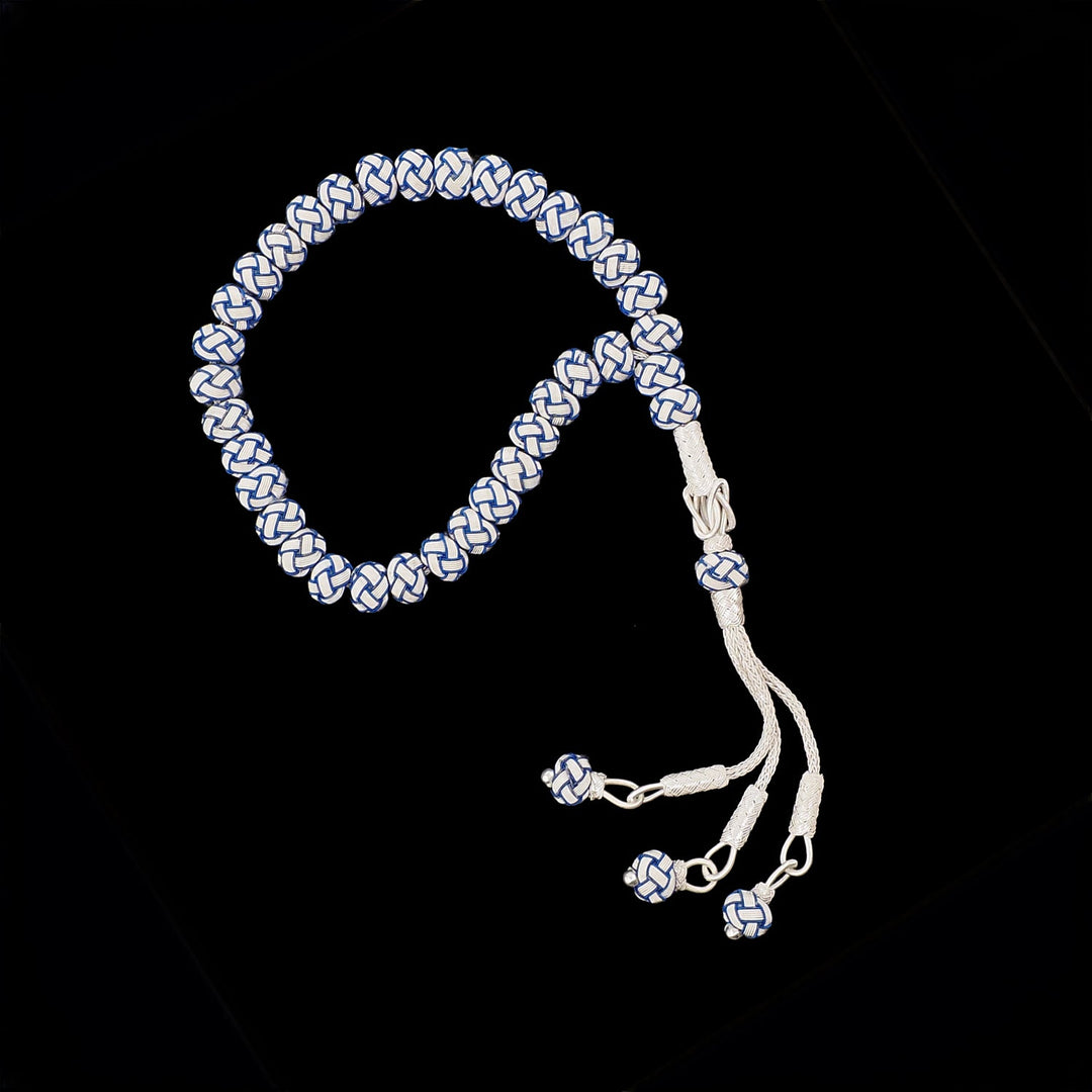 Handwoven 1000-Fineness Silver Kazaziye Tasbeeh – WATD702