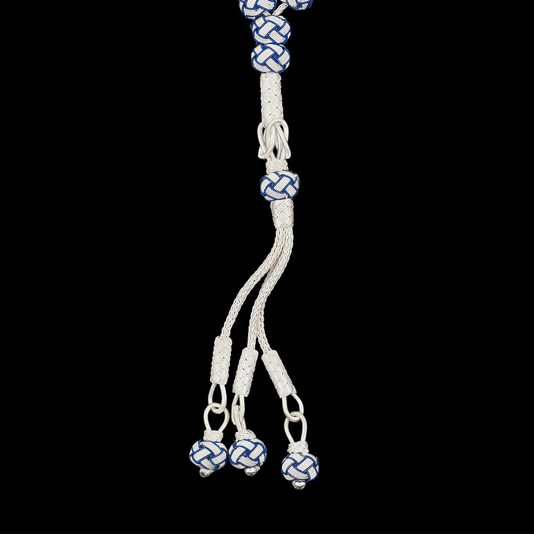 Handwoven 1000-Fineness Silver Kazaziye Tasbeeh – WATD702