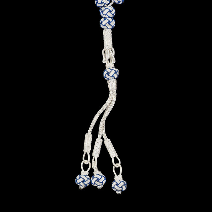 Handwoven 1000-Fineness Silver Kazaziye Tasbeeh – WATD702