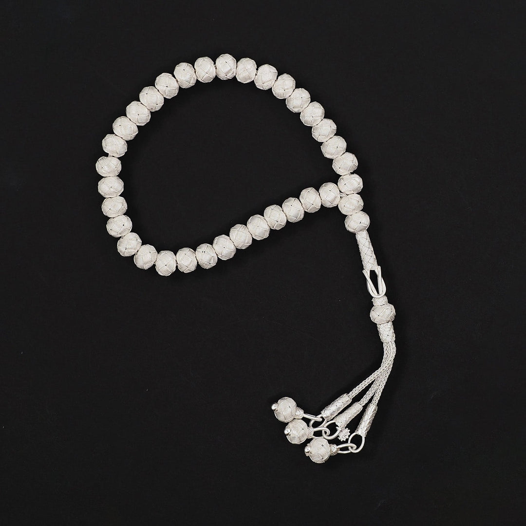 Handwoven 1000-Fineness Silver Kazaziye Tasbeeh – WATD703
