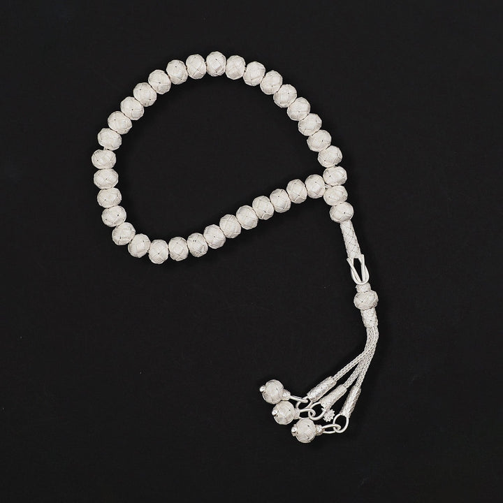 Handwoven 1000-Fineness Silver Kazaziye Tasbeeh – WATD703
