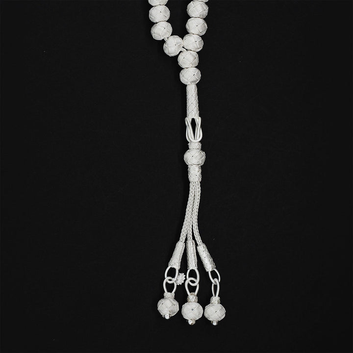 Handwoven 1000-Fineness Silver Kazaziye Tasbeeh – WATD703