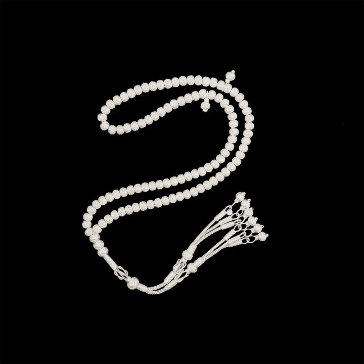 Handwoven 1000-Fineness Silver Kazaziye Tasbeeh – WATD706