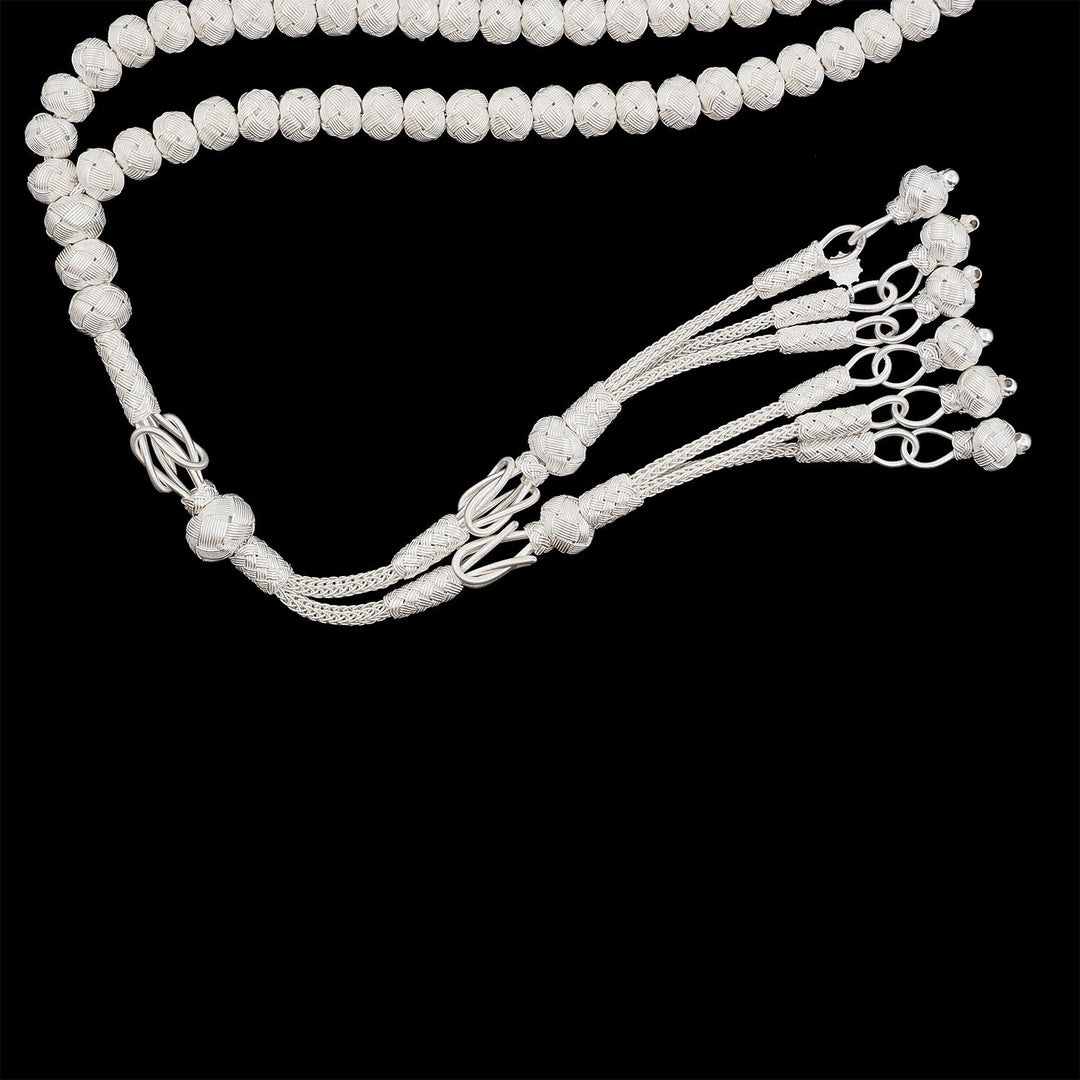 Handwoven 1000-Fineness Silver Kazaziye Tasbeeh – WATD706