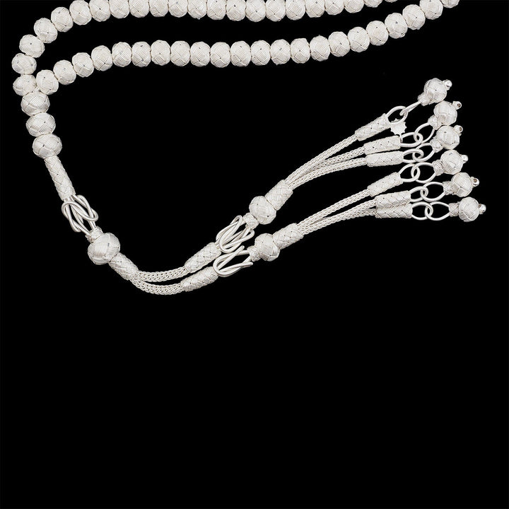 Handwoven 1000-Fineness Silver Kazaziye Tasbeeh – WATD706