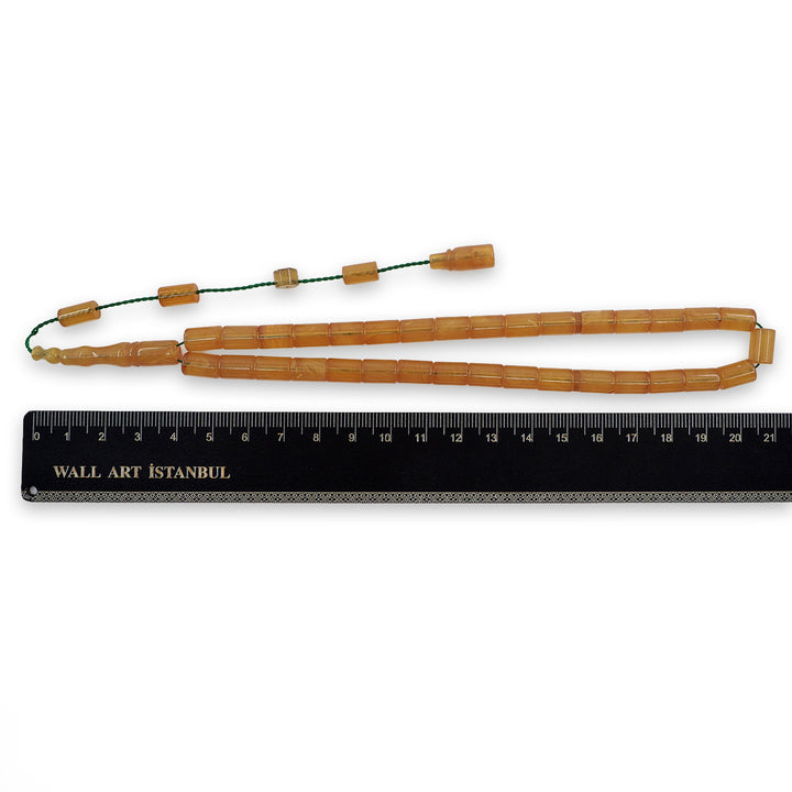 Cut-Style Pressed Amber Tasbeeh – WATD730
