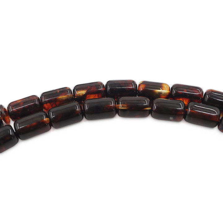 Color-Changing Capsule-Cut Lithuanian Drop Amber Tasbeeh with Double Silver Tassel – WATD739
