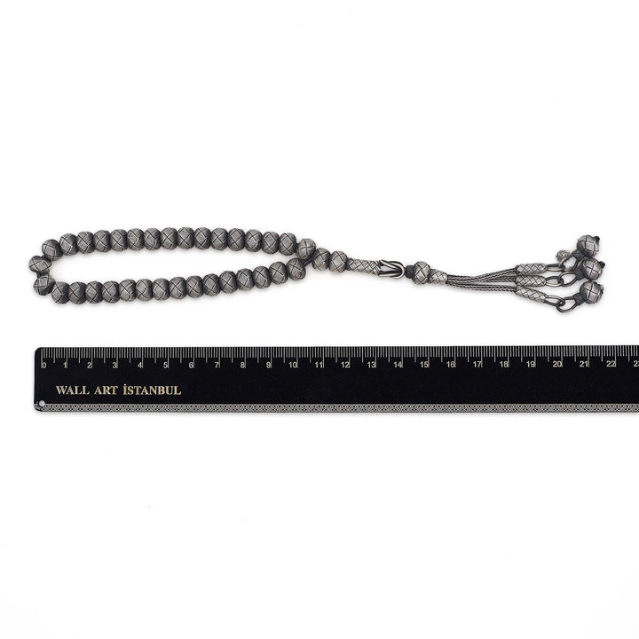 Handwoven 1000-Fineness Silver Kazaziye Tasbeeh – WATD747