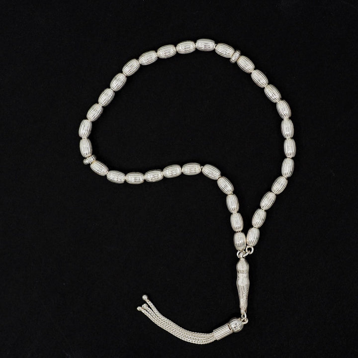 Oval-Cut 925 Sterling Silver Tasbeeh - WATD858