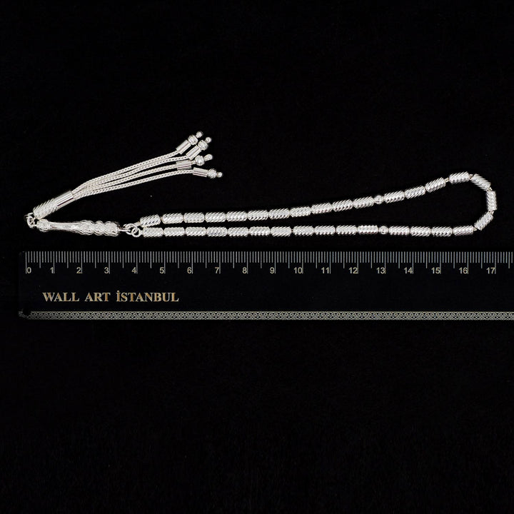 Faceted-Cut 925 Sterling Silver Tasbeeh - WATD861