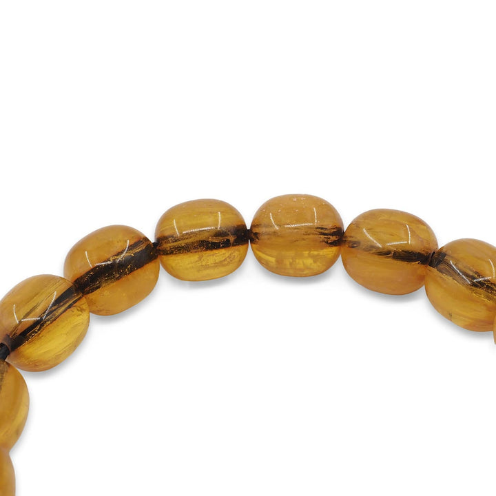 Large-Bead Faceted-Cut Fire Amber Tasbeeh with System Tassel - WATD865