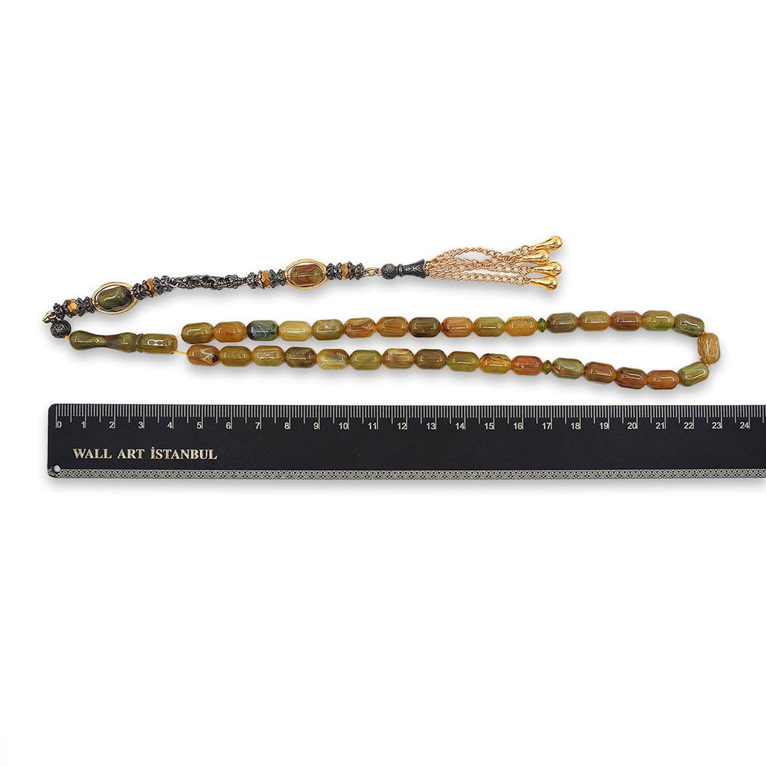 Galalith Capsule-Cut Tasbeeh with Tassel - WATD909