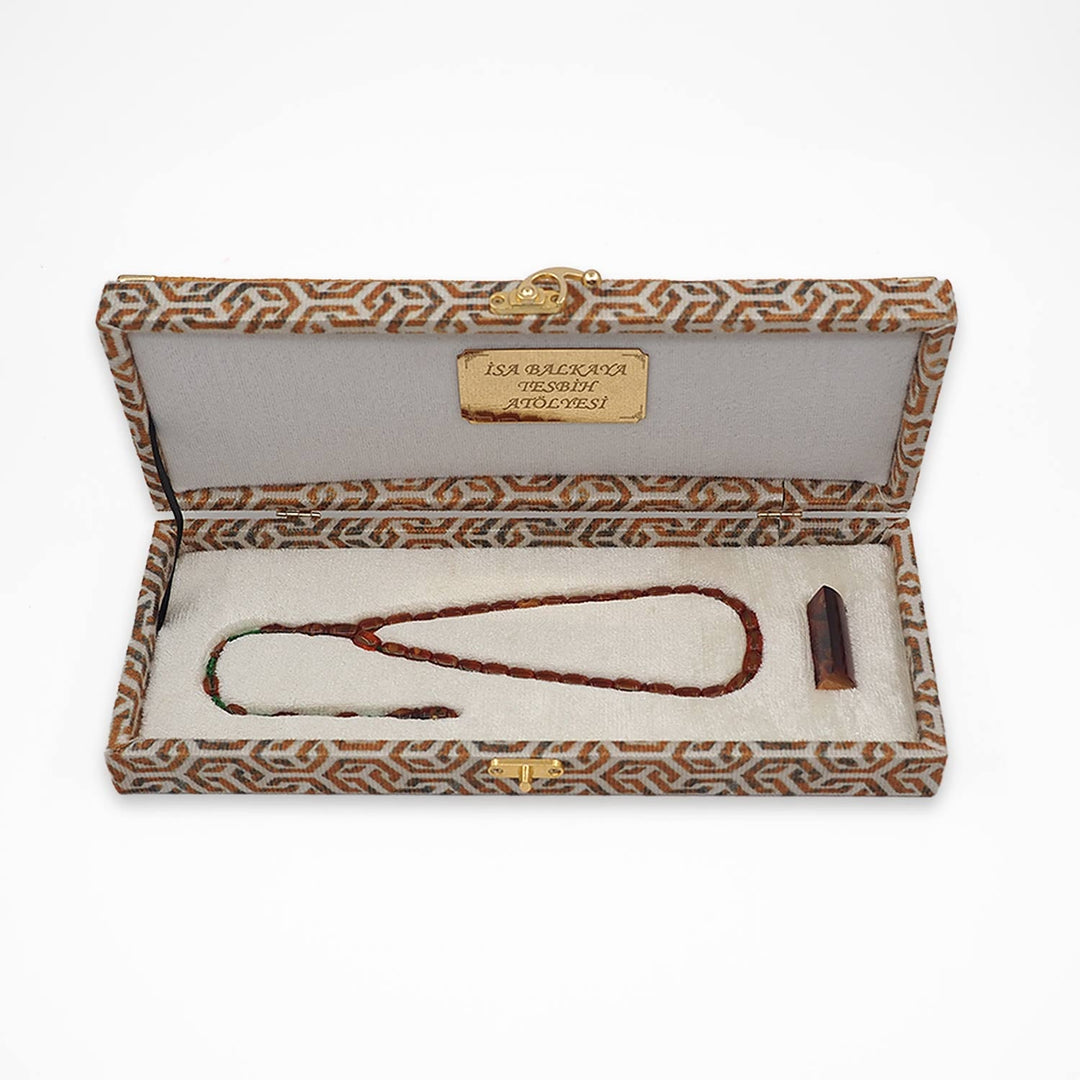 Master-Crafted Pressed Amber Tasbeeh with Special Box - WATD913