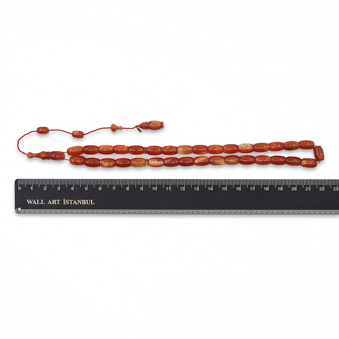 Glittered Pressed Amber Tasbeeh with System Tassel - WATD919