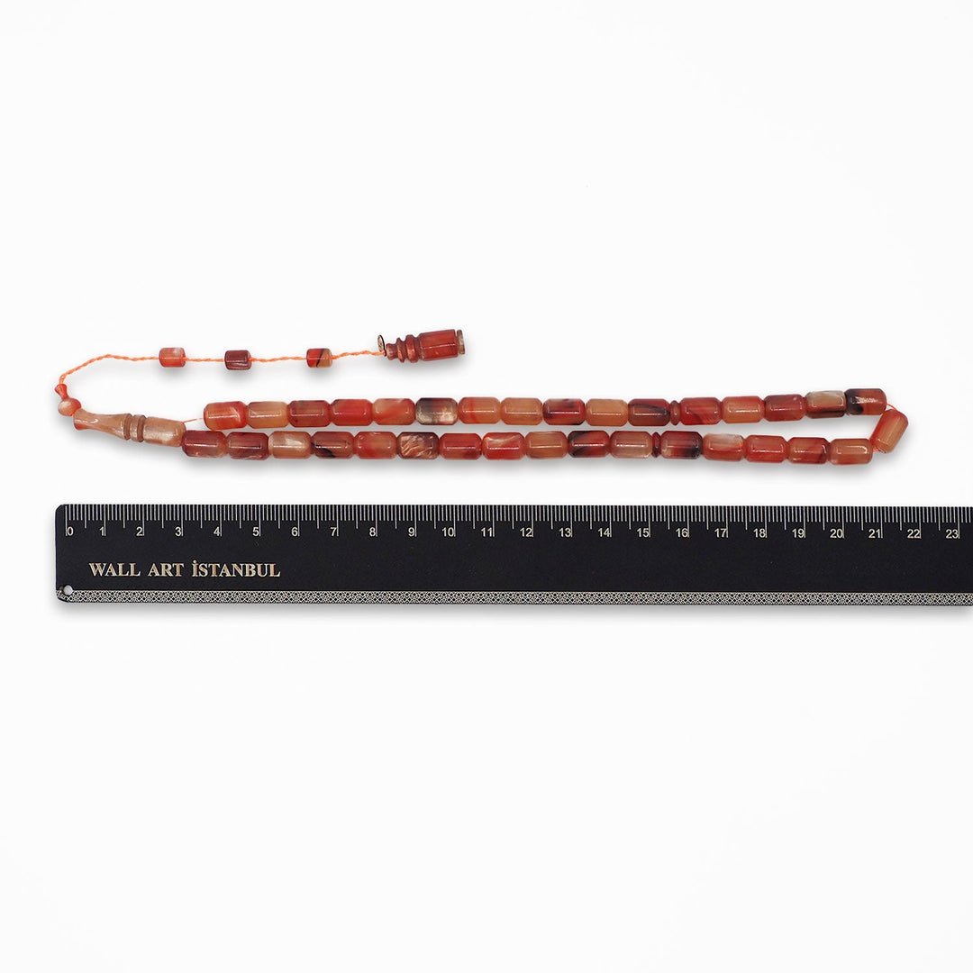 Glittered Pressed Amber Tasbeeh with System Tassel - WATD923