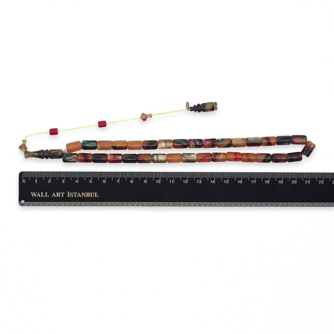 Glittered Pressed Amber Tasbeeh with System Tassel - WATD924