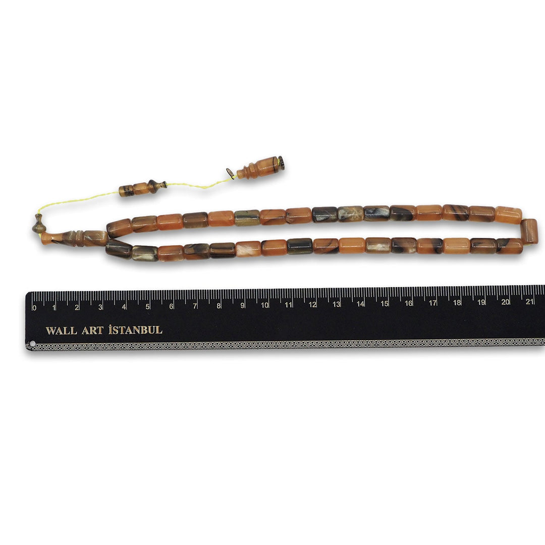 Glittered Pressed Amber Tasbeeh with System Tassel - WATD926