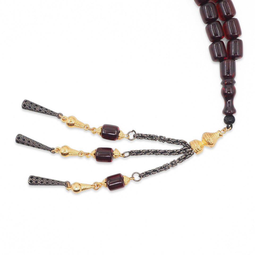 Fire Amber Tasbeeh with Special Metal Tassel - WATD931