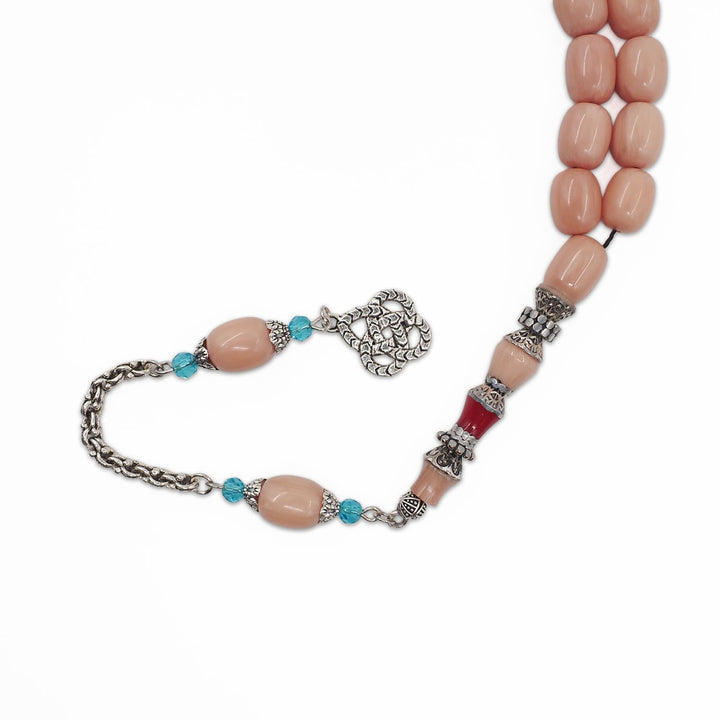 Pressed Amber Tasbeeh with Engraved Imame &amp; Special Tassel - WATD934