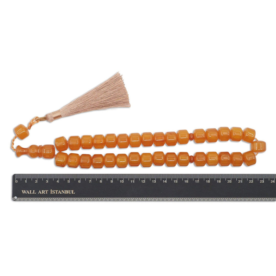 Ottoman-Style Rod Fire Amber Tasbeeh - WATD942