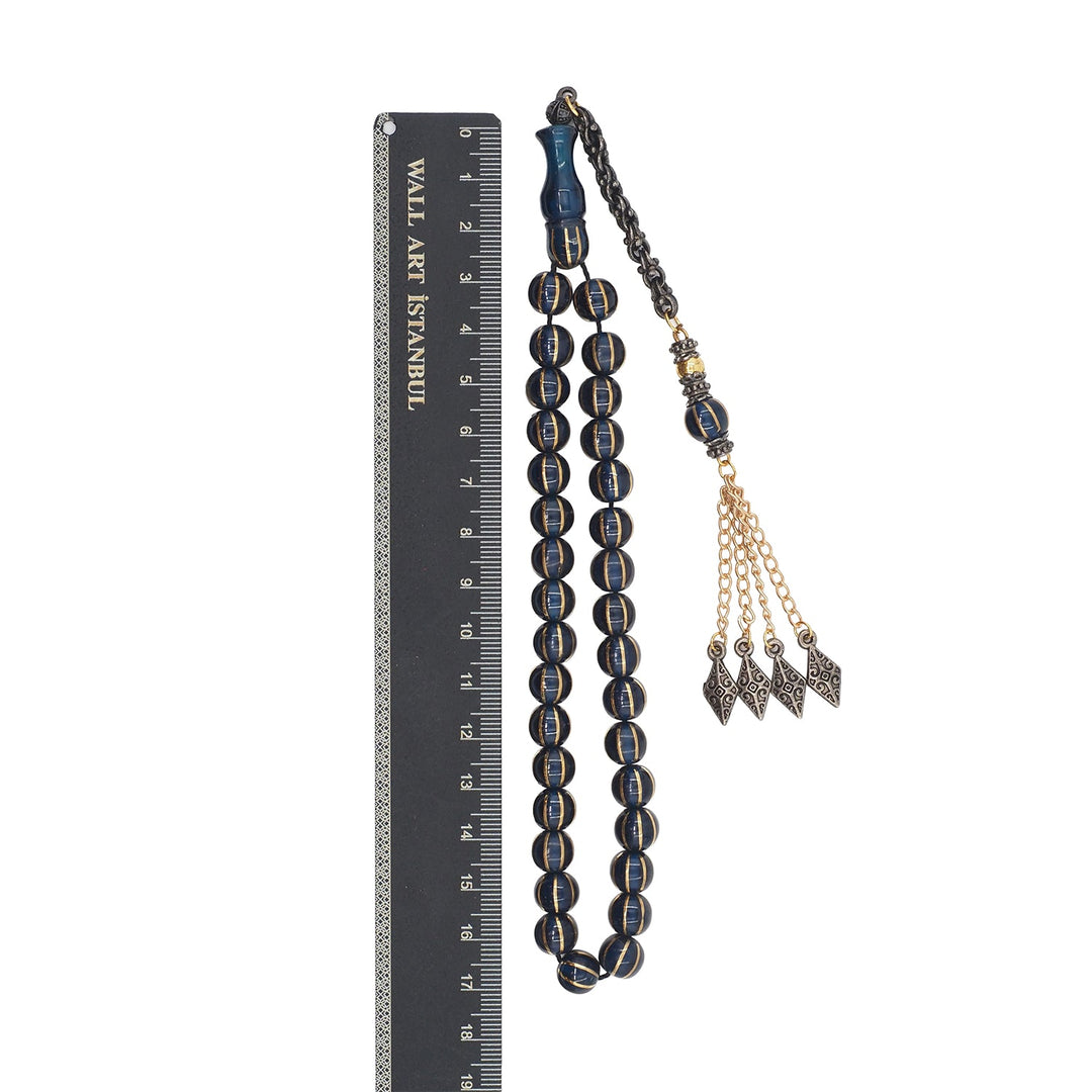 Fire Amber Tasbeeh with Split Round-Cut Beads &amp; Tassel - WATD944