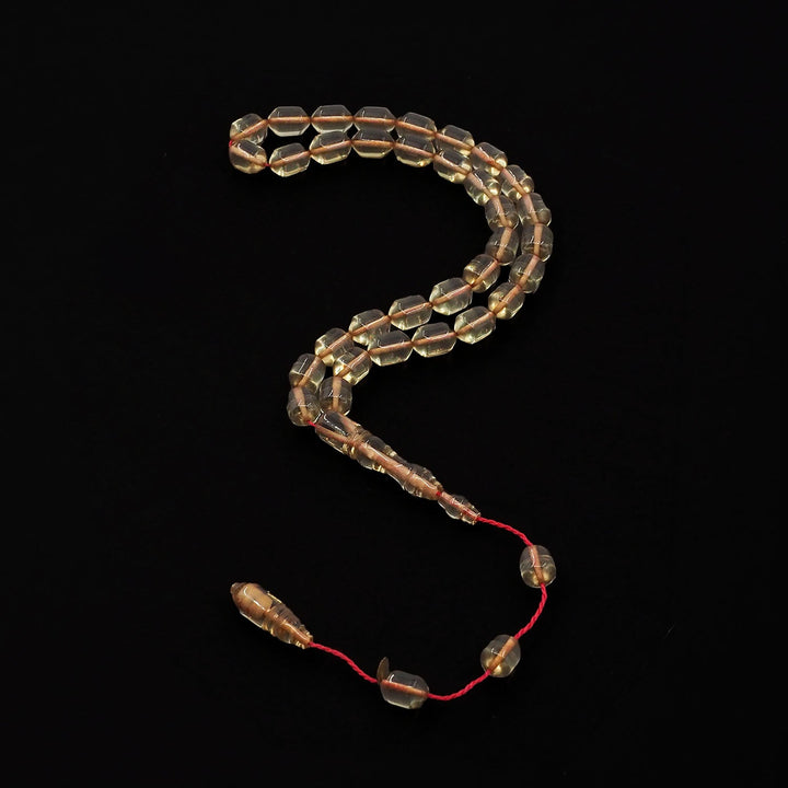 Fire Amber Tasbeeh with Pointed Capsule-Cut Beads - WATD949