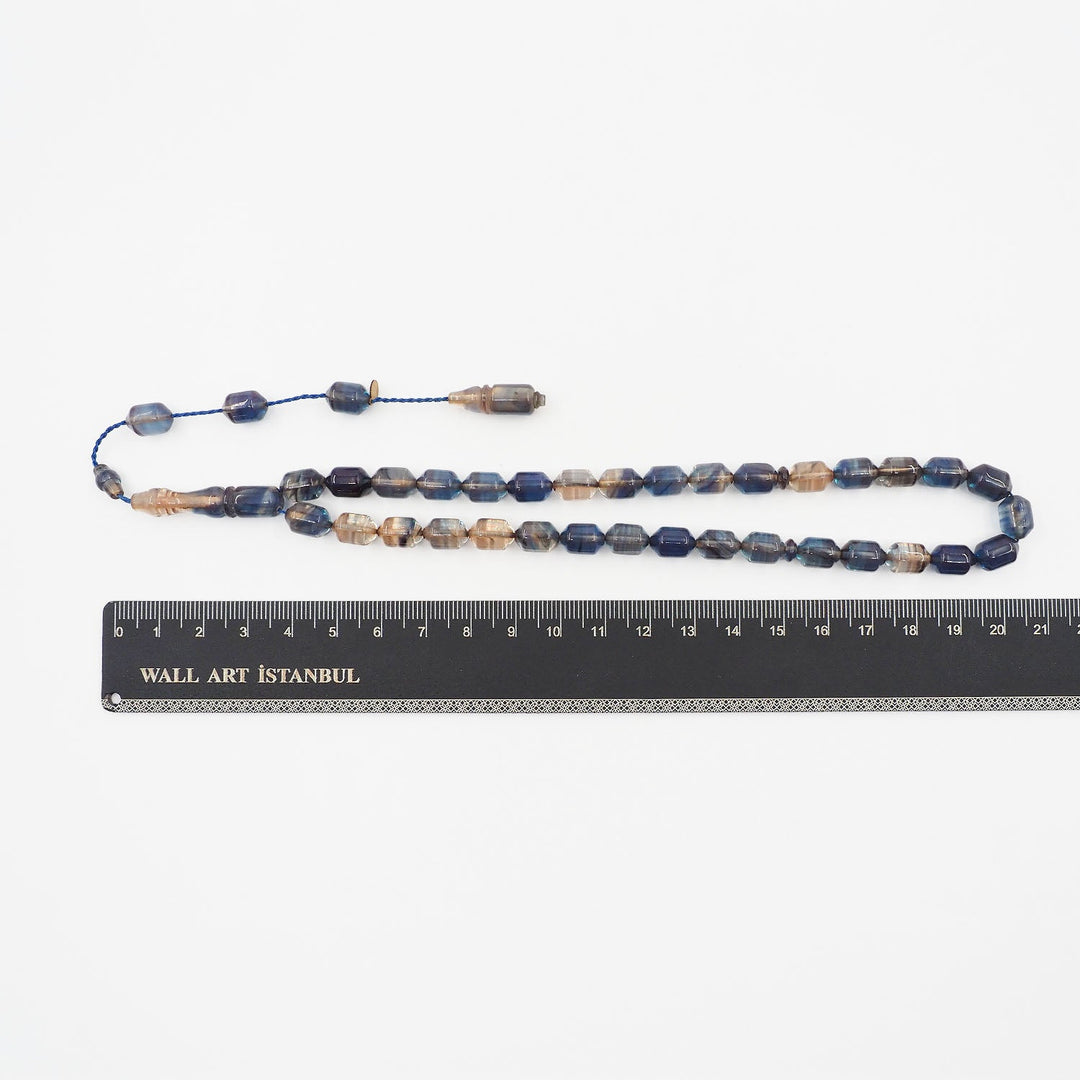 Fire Amber Tasbeeh with Pointed Capsule-Cut Beads - WATD952
