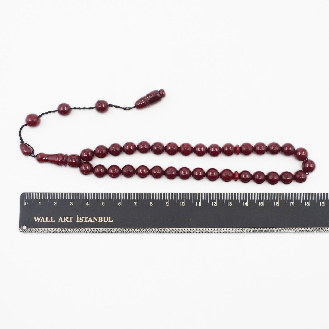 System Tassel Glittered Pressed Amber Tasbeeh - WATD953
