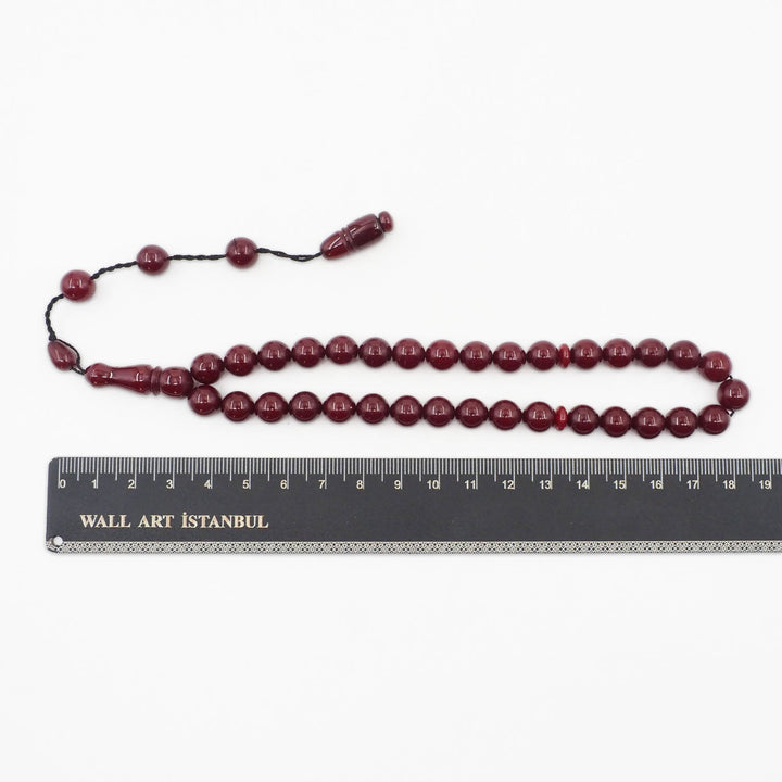 System Tassel Glittered Pressed Amber Tasbeeh - WATD953