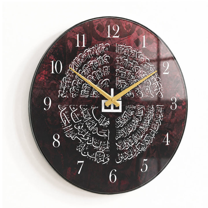 4 Quls Glass Wall Clock - WTC078