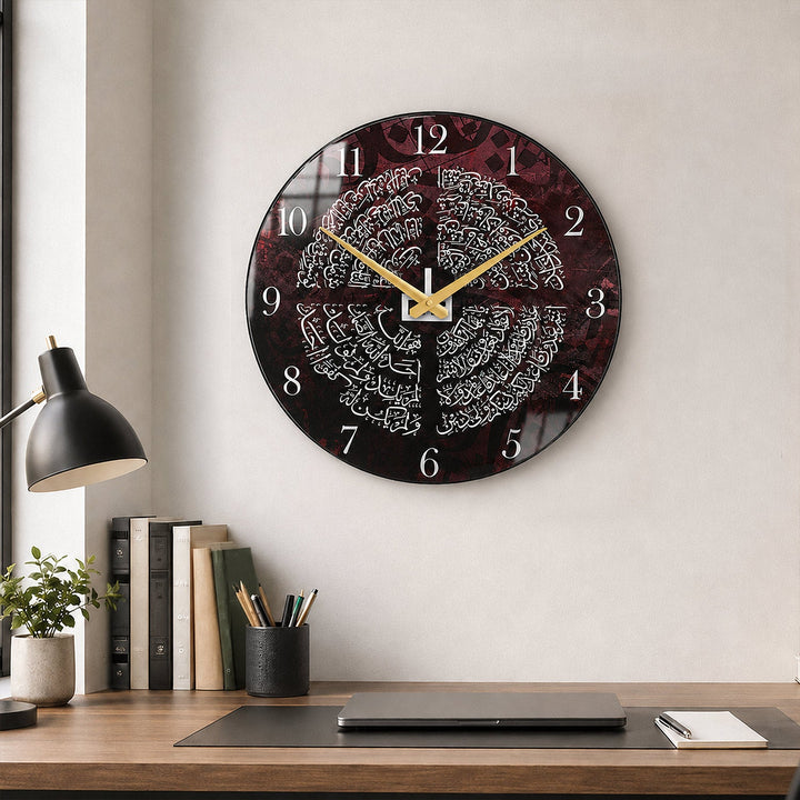 4 Quls Glass Wall Clock - WTC078
