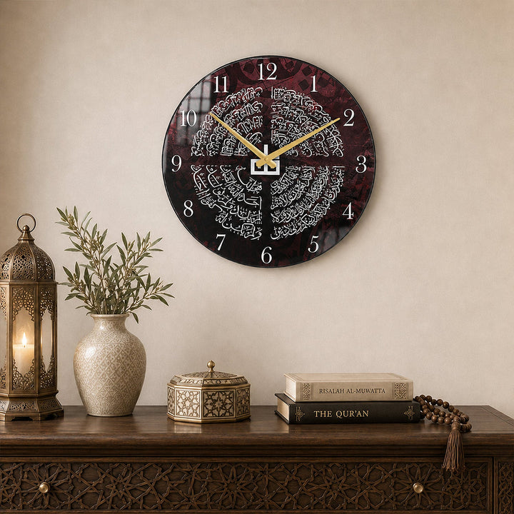 4 Quls Glass Wall Clock - WTC078
