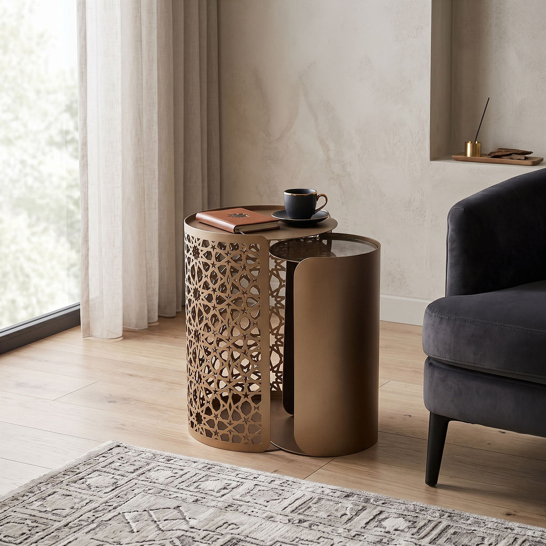 Zultanit Metal Islamic Side Table Set of 2 - WAMZ017