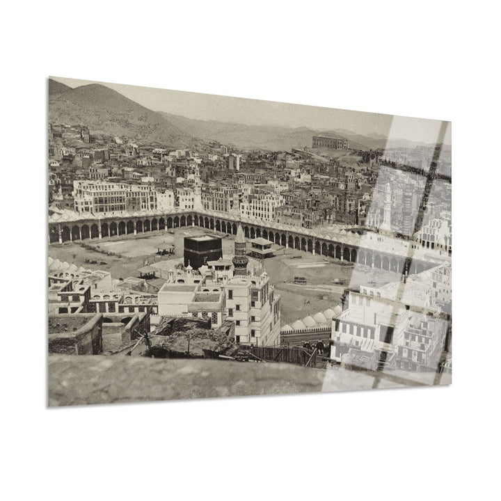 Historic Kaaba Image Glass Islamic Wall Art - WTC059