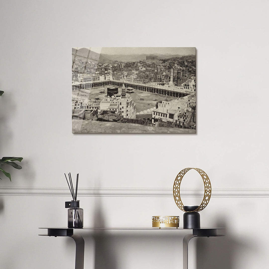 Historic Kaaba Image Glass Islamic Wall Art - WTC059