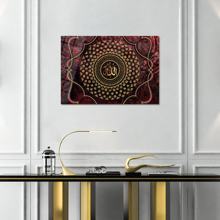99 Names of Allah Glass Islamic Wall Art - WTC035