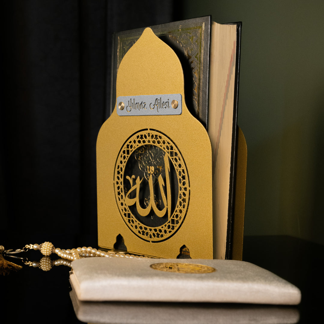 Personalized Allah Written Metal Quran Holder - WAMH155