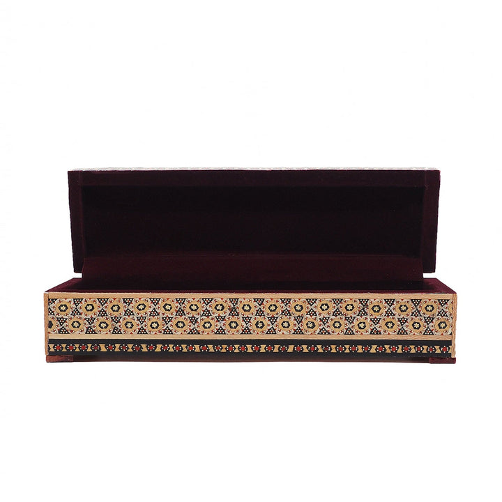 Traditional Motif | Handcrafted Hatem-Inlaid Wooden Box - WAAH395