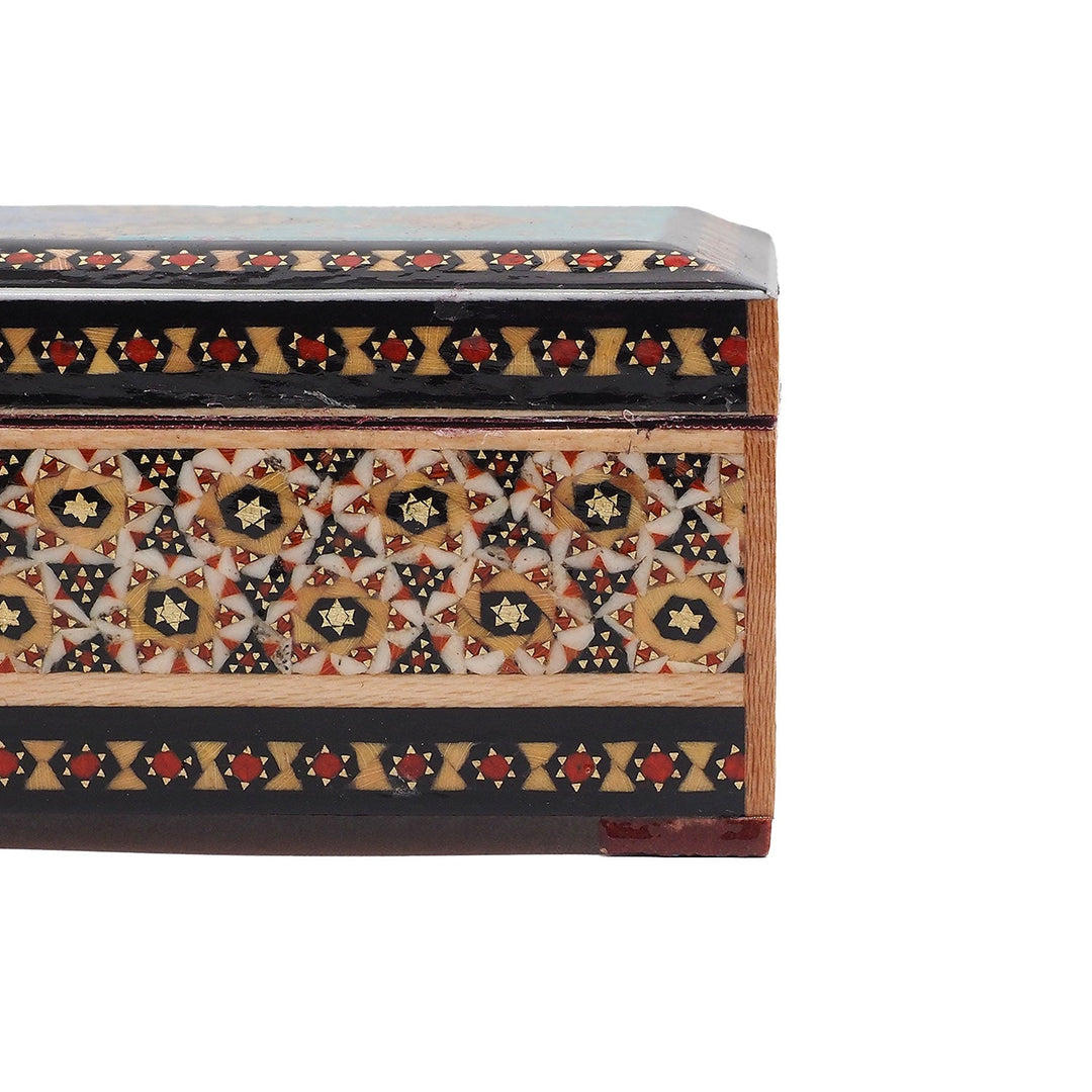 Traditional Motif | Handcrafted Hatem-Inlaid Wooden Box - WAAH386
