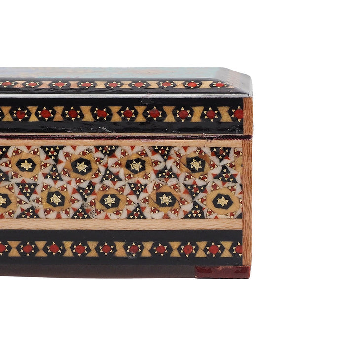Traditional Motif | Handcrafted Hatem-Inlaid Wooden Box - WAAH388