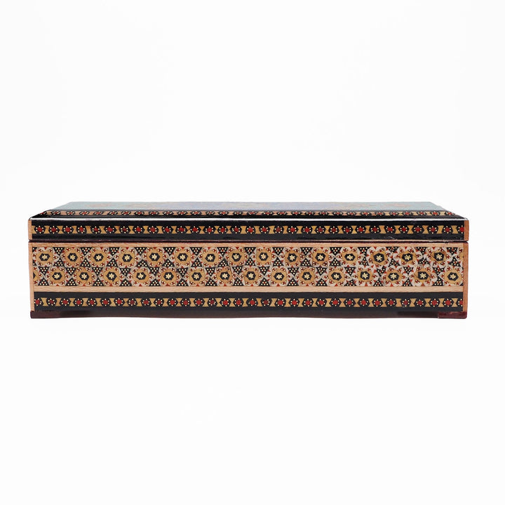Traditional Motif | Handcrafted Hatem-Inlaid Wooden Box - WAAH386