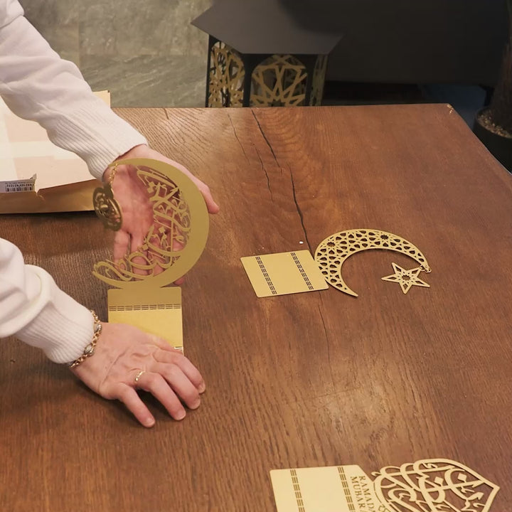 Ramadan Mubarak Metal Candle Holder Set of 3 - WAMH099