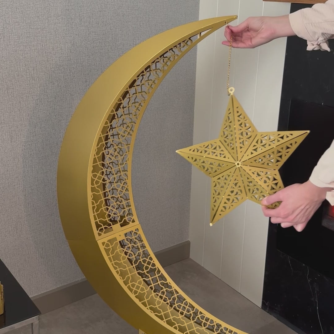 3D Metal Ramadan Moon Decor - WAMH110