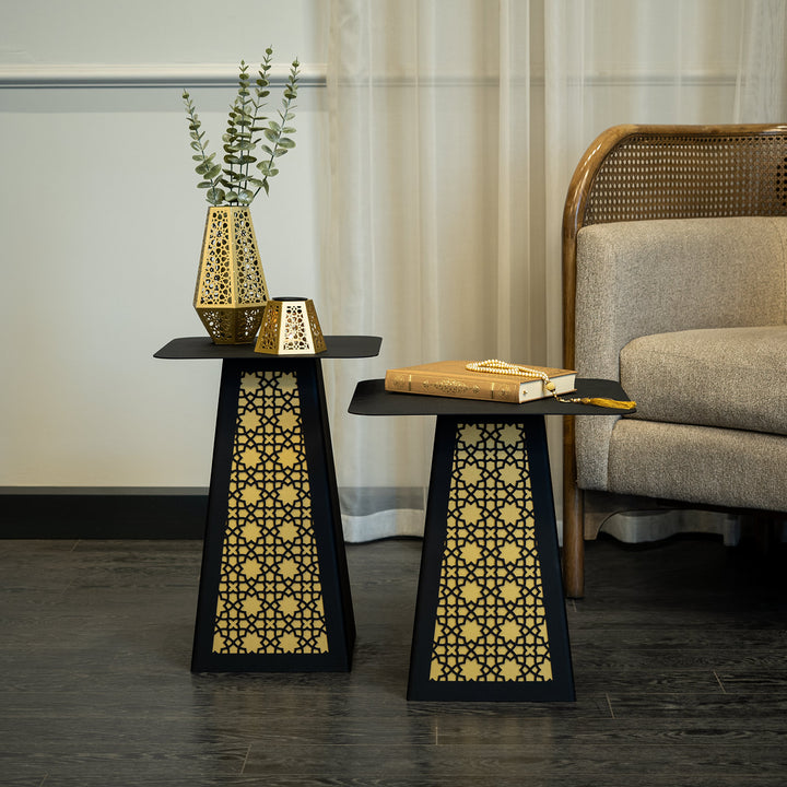 Zamrud Metal Islamic Side Table Set of 2 - WAMZ008